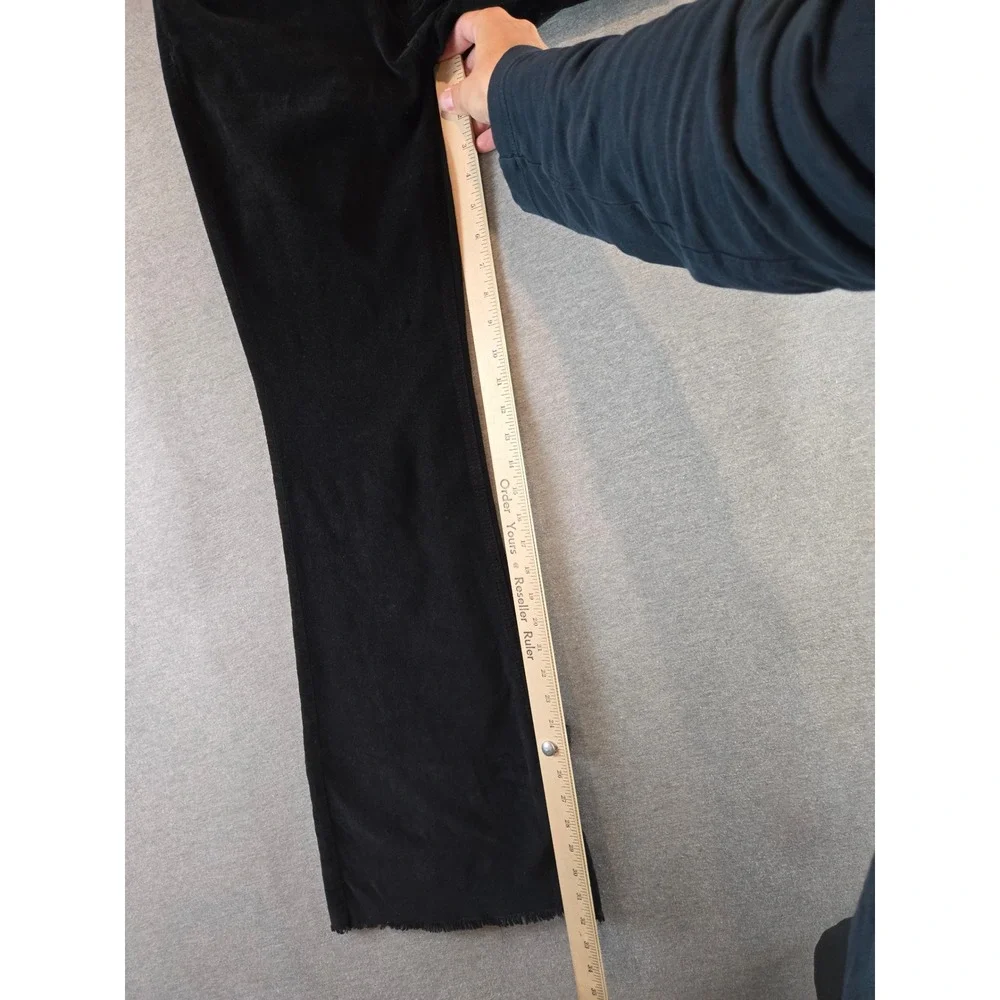 We The Free People Pants Womens 25 Black Just Float On Corduroy Flare Raw Hem